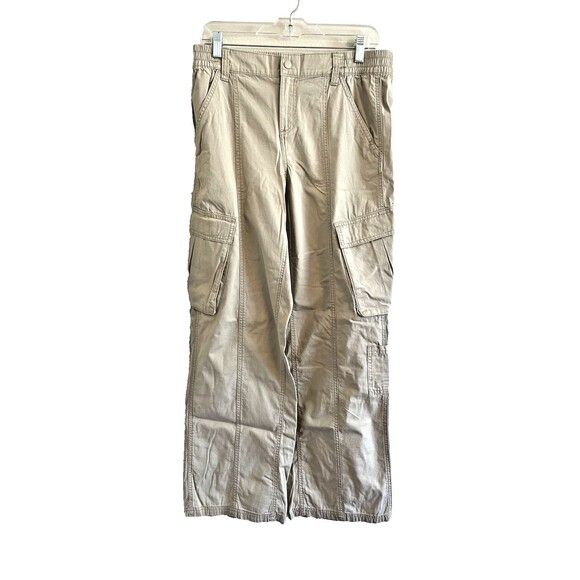 NWT H&M Divided Woman's Light Beige Canvas Cargo Pants Size 8 - Picture 1 of 10